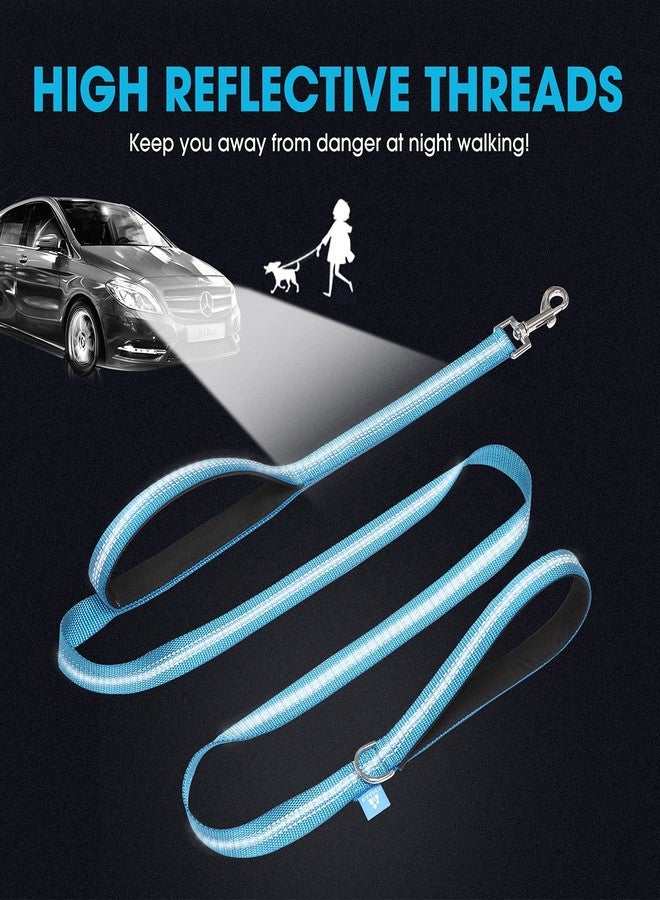 با بِت طوق كلاب BAAPET بمقبضين، مقبضان مبطنان ناعمان مع مقبض للتحكم في حركة المرور، مناسب للكلاب الصغيرة والمتوسطة والكبيرة (1.0 بوصة × 5 أقدام، أزرق) - Image 4